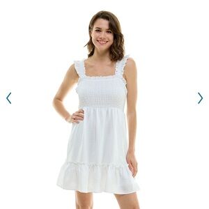 size medium white flowy lily rose dress, wore once for grad pictures
